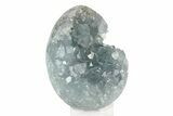 Crystal Filled Celestine (Celestite) Egg Geode - Madagascar #241868-1